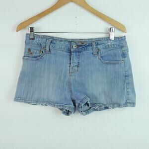 Vintage Paris Blues Denim Shorts Size 11 Y2K Distressed Low Rise Hot Pants Mini